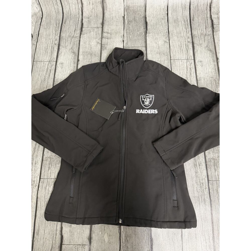 NWT Women’s Dunbrooke Las Vegas Raiders Softshell Full Zip Jacket Small Black